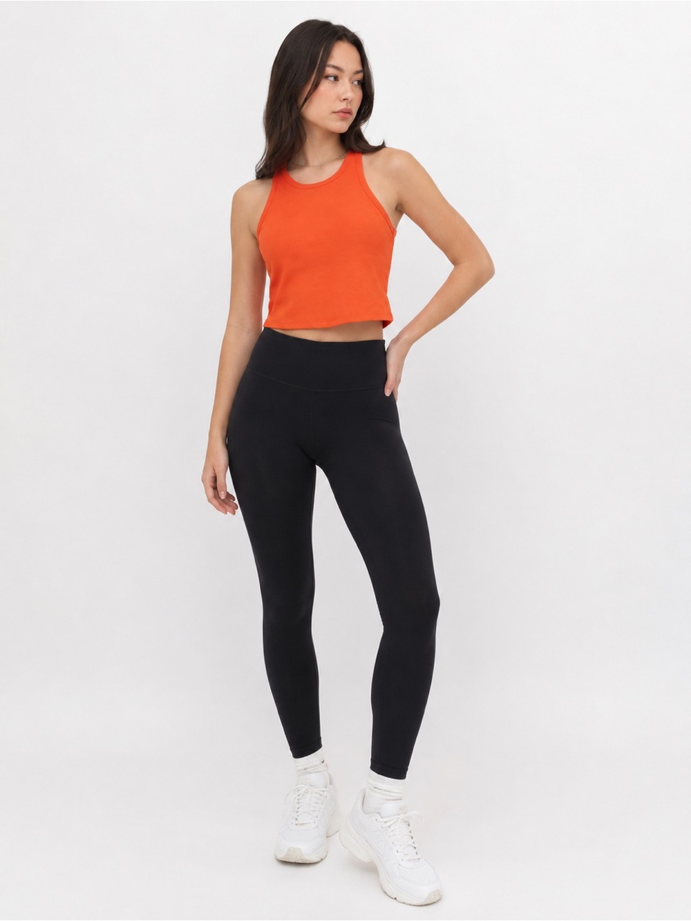 Spiritual Gangster Tori Crop Tank Small Orange Ribbed Shelf Bra Modal NWOT